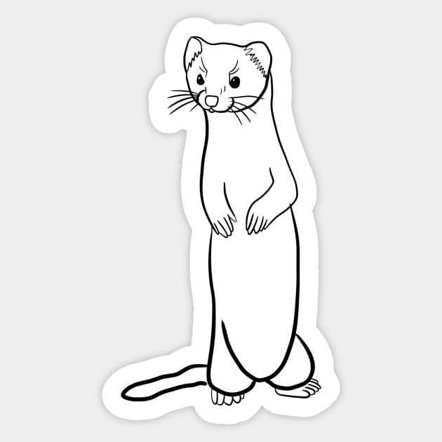 Stick figure ferret Sticker by WelshDesigns